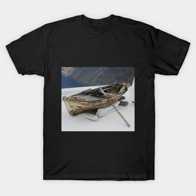 Santorini Boat T-Shirt by BenitaJayne